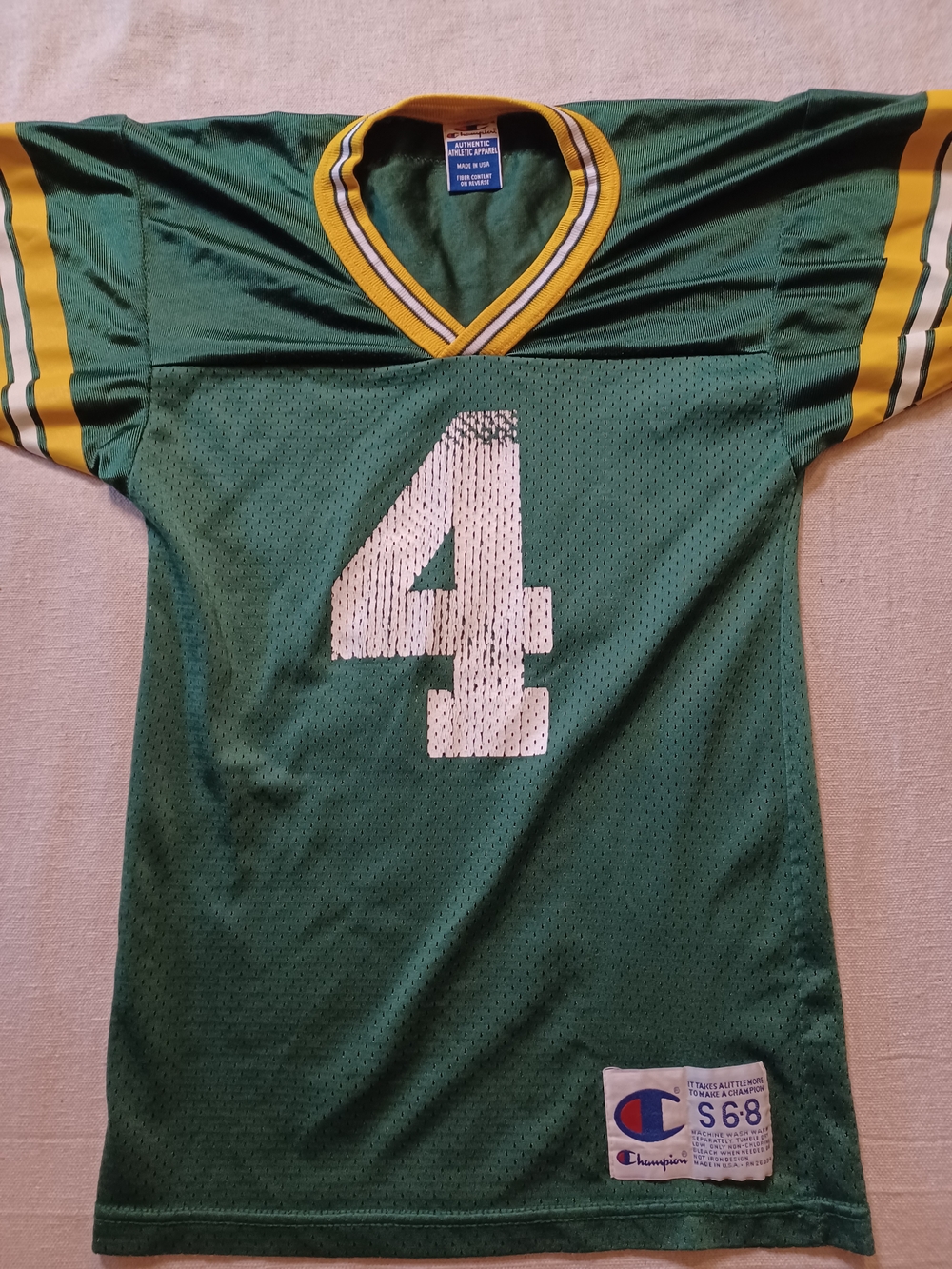 Champion Vintage Green Bay Packers Brett Favre #4 Jersey Boys Size Small (6-8)